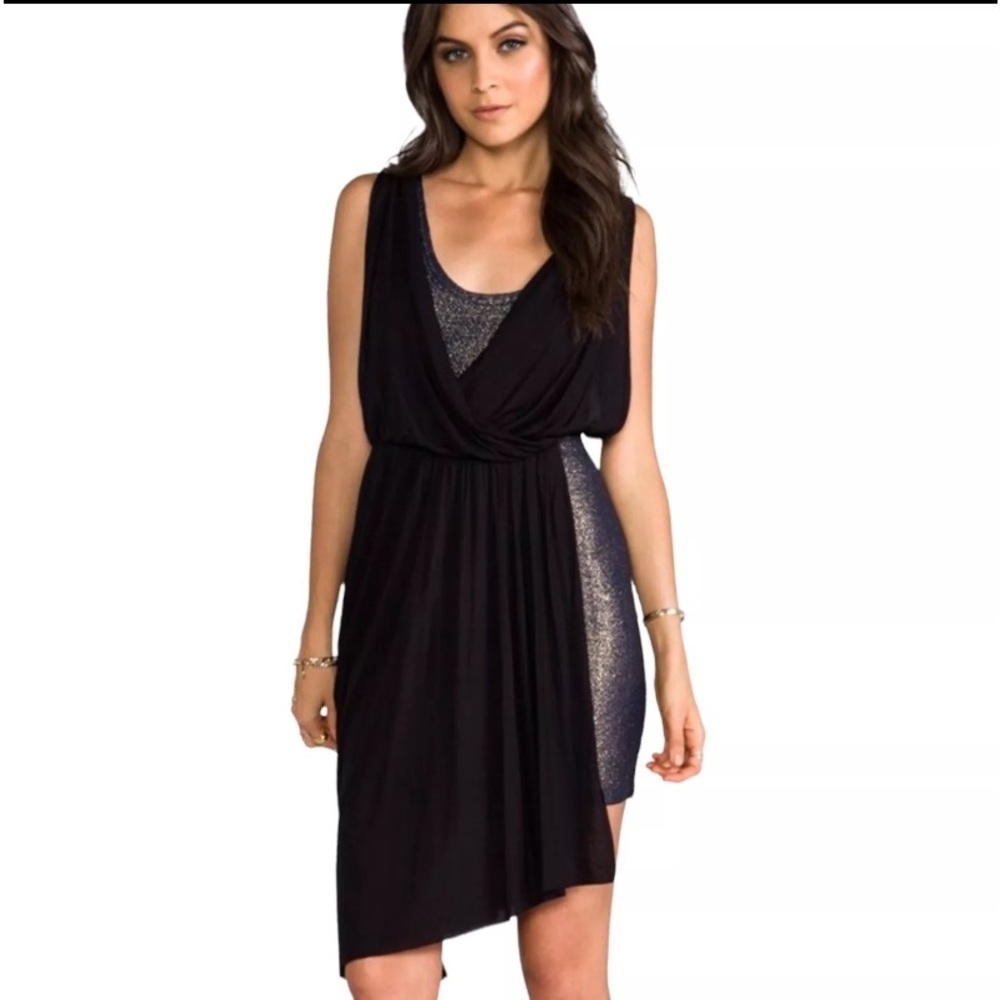 ๐โจ Dazzle in Black & Blue! FREE PEOPLE Asymmetrical Dress โจ๐ - Picture 7 of 8
